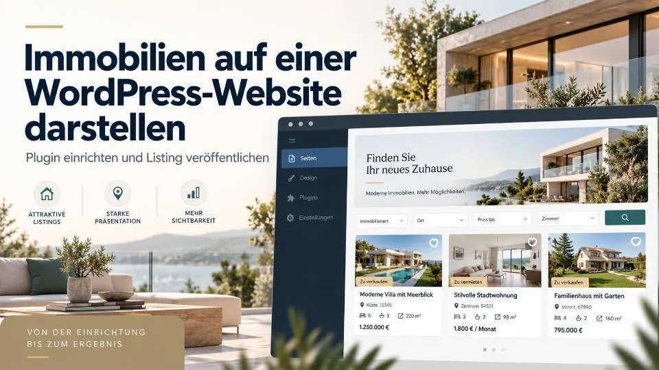 Immobilien auf einer WordPress-Website darstellen – Plugin einrichten und Listing veröffentlichen